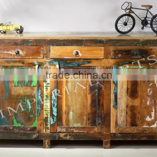 INDIAN FURNITURE RECYCLE WOOD SIDE BOARD, FOR DINING ROOM photo-2
