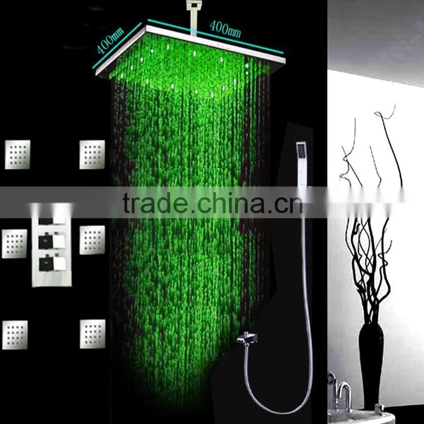 Conceal Led Rain Shower Set 16 Inches Led Bathroom Shower Set With 2 Inches Massage Shower Jets photo-6