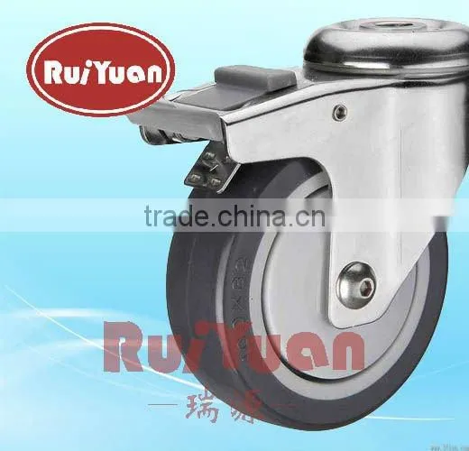 Stainless Steel Bolt Hole Casters With PU Wheel