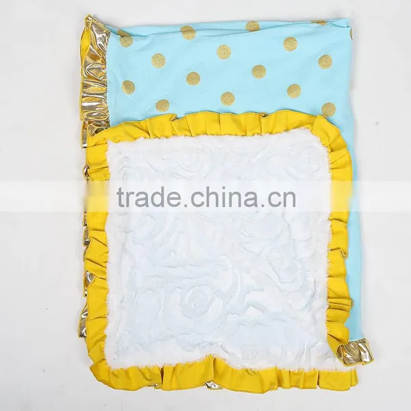 Gold Dots Minky Baby Blankets Super Soft and Beyond Adorable Baby Quilt Gold Baby Blanket Quality Choice photo-2