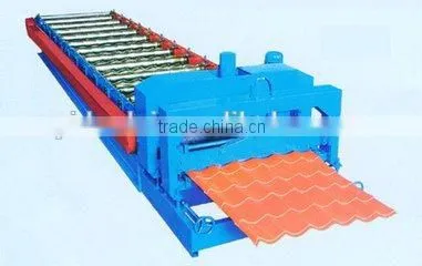 1100 Glazed Tile Roll Forming Machine Slanting Circular Arc Color Steel Glazed Roofing Tile Roll Forming Machine photo-5