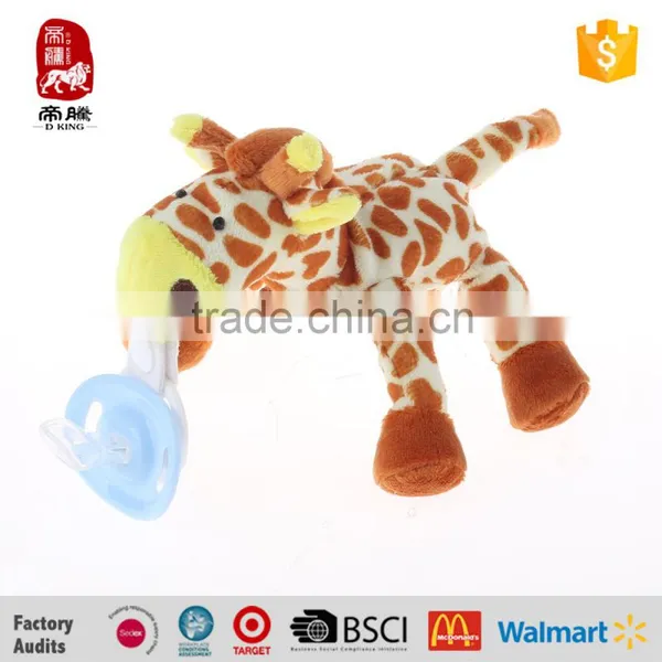Cute Plush Toy Giraffe Animal With Silicone Baby Teether Pacifier photo-2