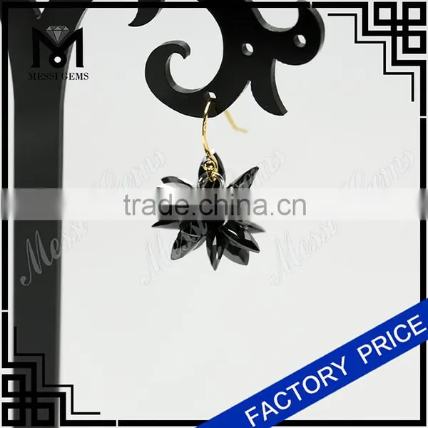 Cluster Flower cz Earrings Cubic Zirconia Earrings in Black Marquise Stones photo-2