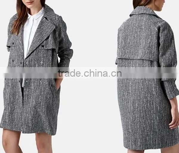 women's graphic print duster coat