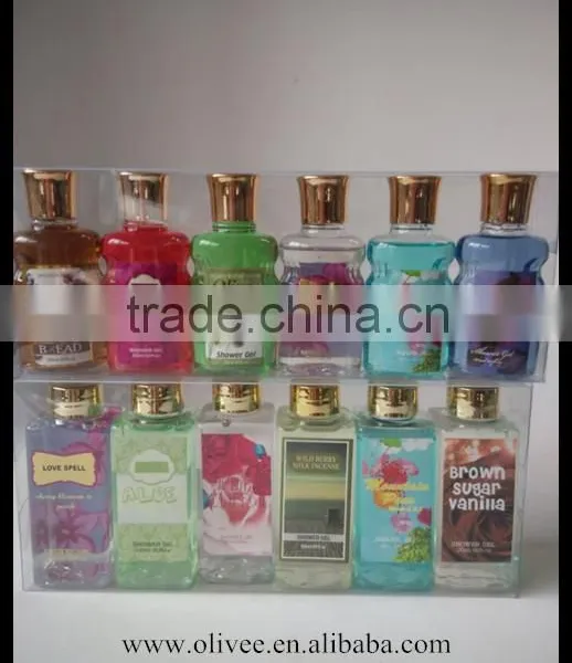 Flower Herbal Fragrances 65ml Moisturizing Body Gel Shower Gel Set With PVC Folded Box