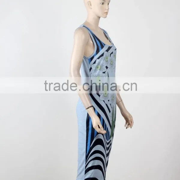 Western Style Formal Jersey Dresses Women Sleeveless Summer Printed Dresses 2016 photo-2