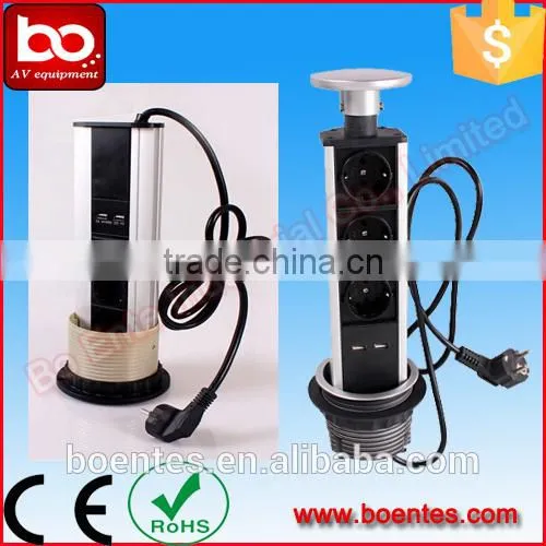 Desktop Pop Up Power Socket With USB Charger for Office/Kitchen Furniture photo-3