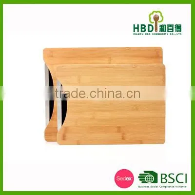 Wooden Bamboo Kitchen Cutting Board With S/s Tray photo-4