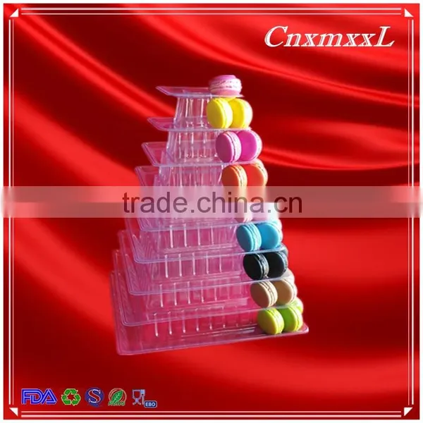 Unique 9 Tiers Clear Plastic Macaron Tower Macaron Stand photo-3