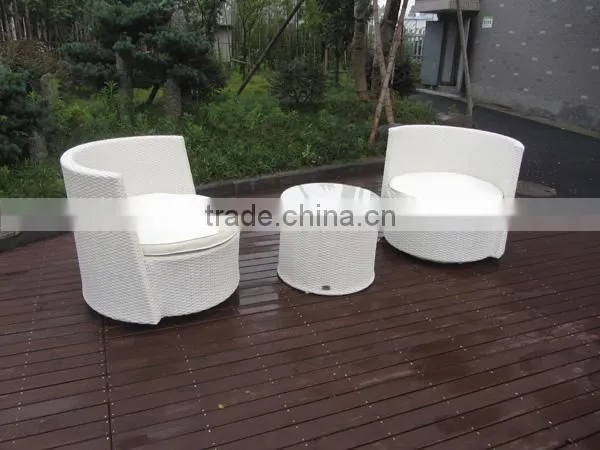 4 Pieces Rattan Swivel Sofa Set Coffee Table Set photo-2