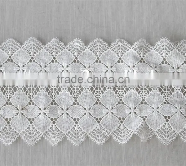 Good Looking 13cm White Polyester Embroidery French Lace photo-3