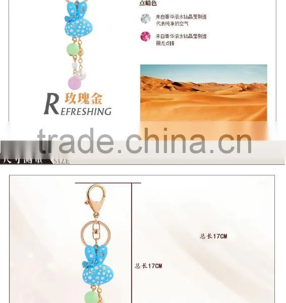 Rabbit Diamond Crystal Rhinestone Alloy Metal Keychain Animal Lover Cool Keyring Pendant Purse Handbag Bag Hanging photo-6