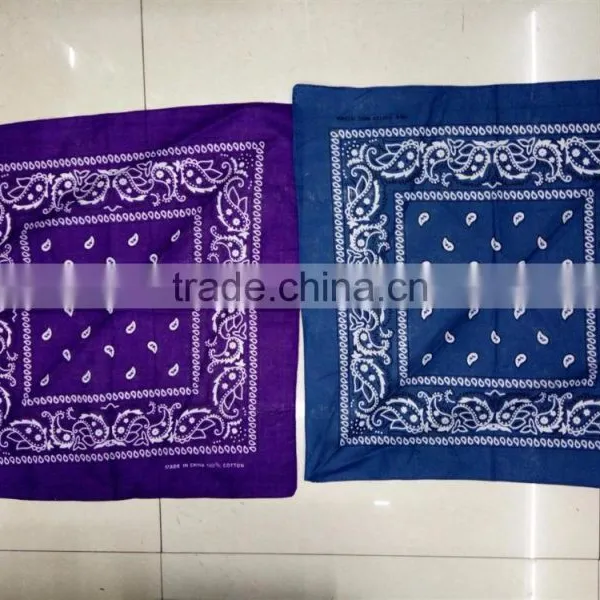 Hot 100% Cotton 22x22" Double Sided Printing Head Wrap Scarf Wristband Bandanas photo-3