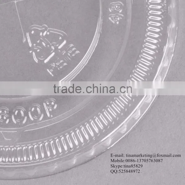 9-10 Oz. Clear Flat PS Plastic Lid With Straw Slot for Cold Drink Cup China Manufactory Price photo-6