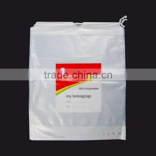 Wholesale EN13432/ ASTMD6400 Certificated 100% Biodegradable Cornstarch Drawstring Shopping Bag photo-4