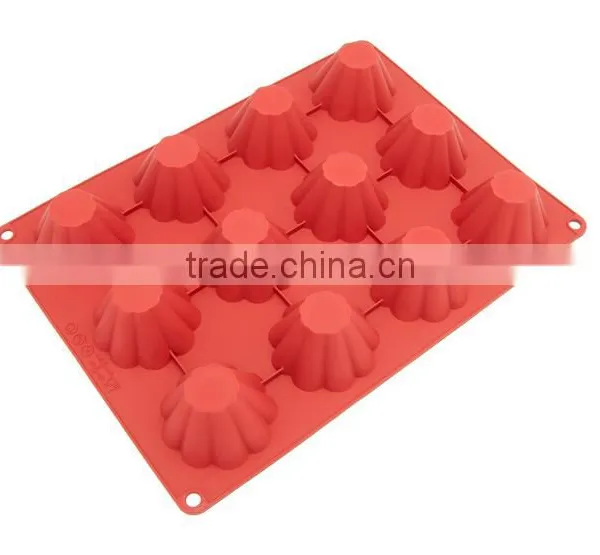 12-Cavity Large Silicone Mold for Homemade Tart, Bundt, Cake, Cheesecake, Pudding, Jello photo-2