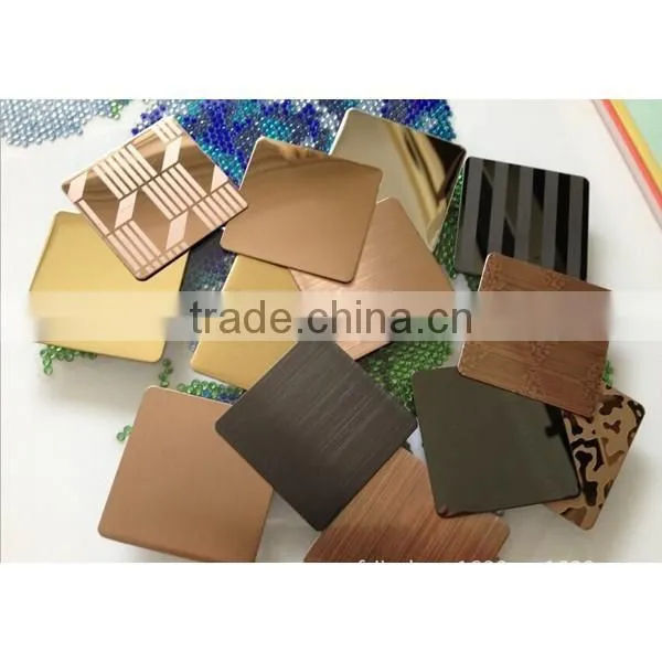 4x8 PVD Color Coated Hairline Stainless Steel 2MM Copper Sheet photo-3