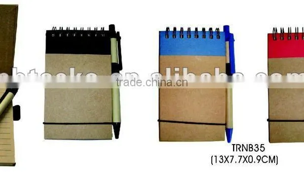 Best Selling Natural ECO Friendly Recycled Paper Note Book With Pen photo-1