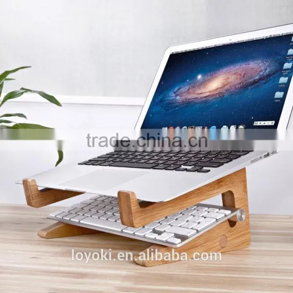 Detachable Mount Holder Cradle Wooden Desktop Stand for Tablets Laptop Beech Wood Laptop Holder