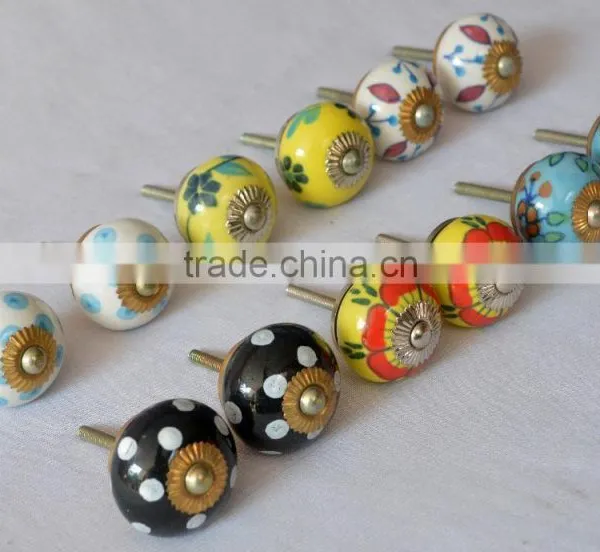 Beautiful Mix Design Hand Painted Cabinet Ceramic Knobs photo-2