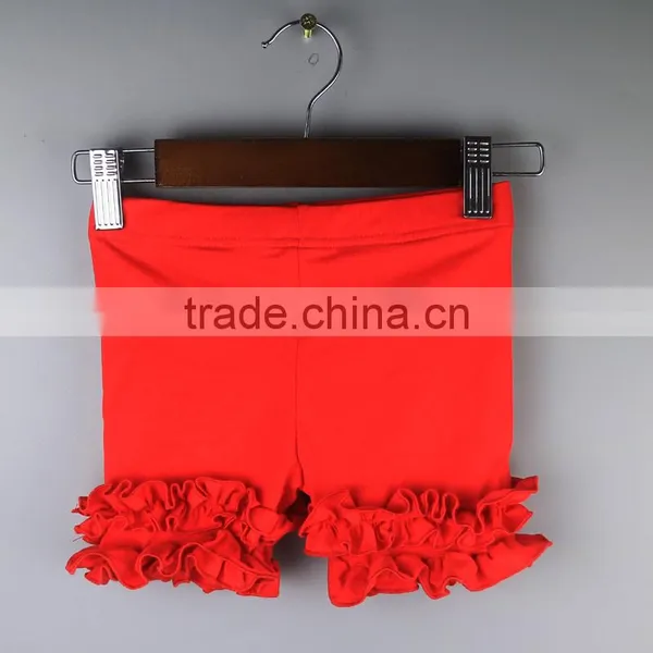 Red Ruffle Shorts Pants Summer Short Leggings Knee Length Icing Ruffle Pants Icing Shorties Girl Summer Shorts photo-2