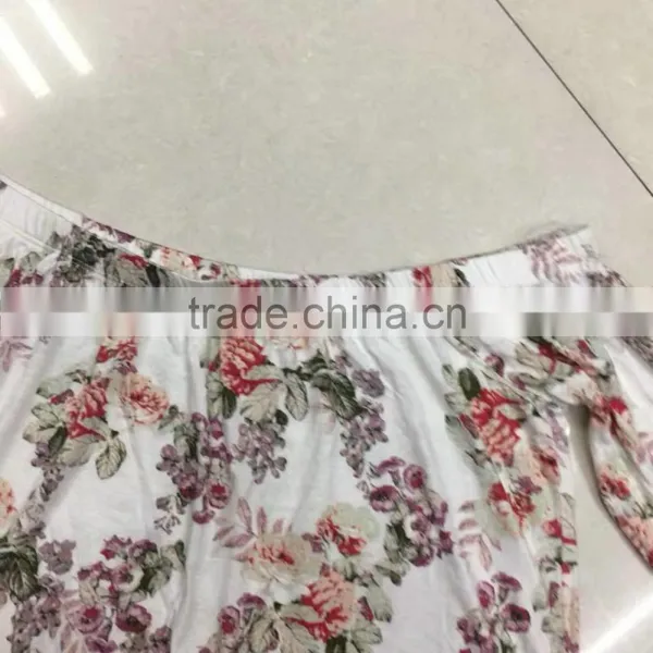 Cheap Boat Neck Mid-sleeve Flower Print Women Tops Factory Closeouts photo-3