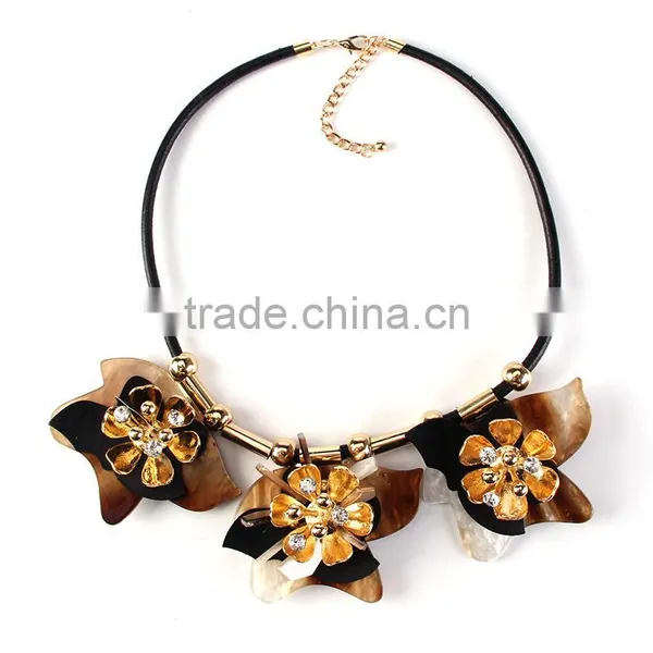 2016 New Design Arcylic Flowers Pendant Necklace for Girls Accessories photo-4