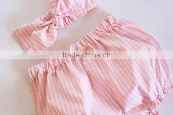 Light Yellow Floral Baby Bloomers Girl Fashionable Underwear Match Headband photo-5