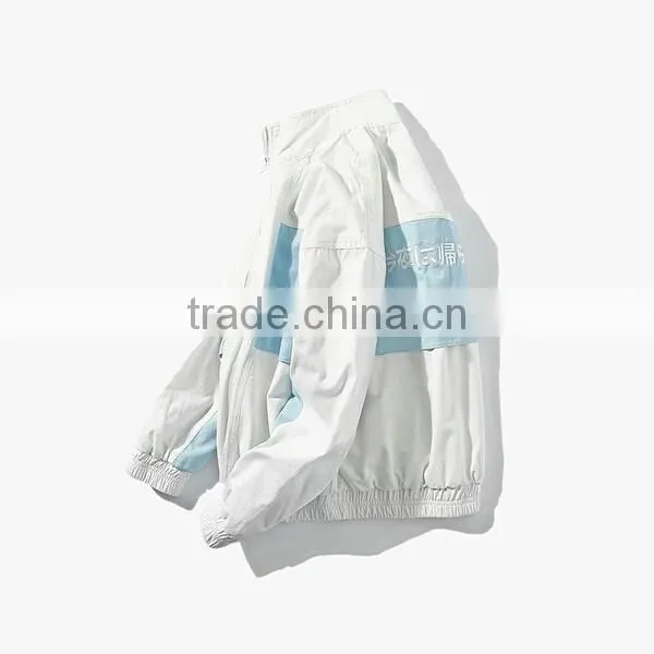 Personalized Fashion Two Pocket Plain Cotton Men Zipper up Two Tone Hoodies With Hood photo-2
