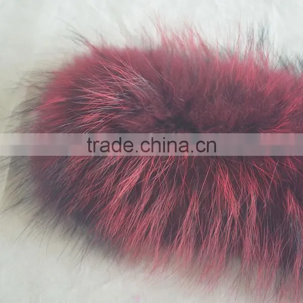Myfur Customized Size and Color Wine Raccoon Fur Made Parka Hooded Collar photo-5