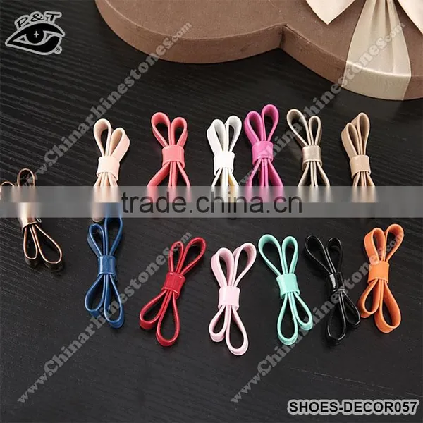 Different Colors Patent Leather Bowknot For Shoe Decorations photo-3