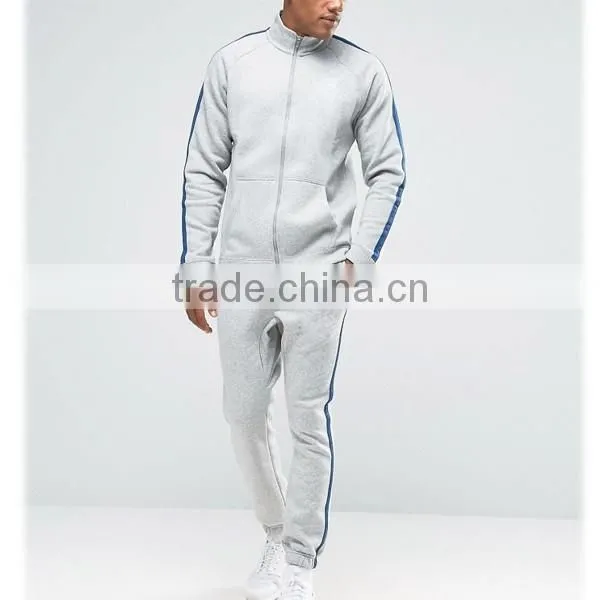 China Factory 100% Tracksuit Fabric Best Sale Design Your Own Tracksuit High Quality Slim Fit Tracksuit photo-4