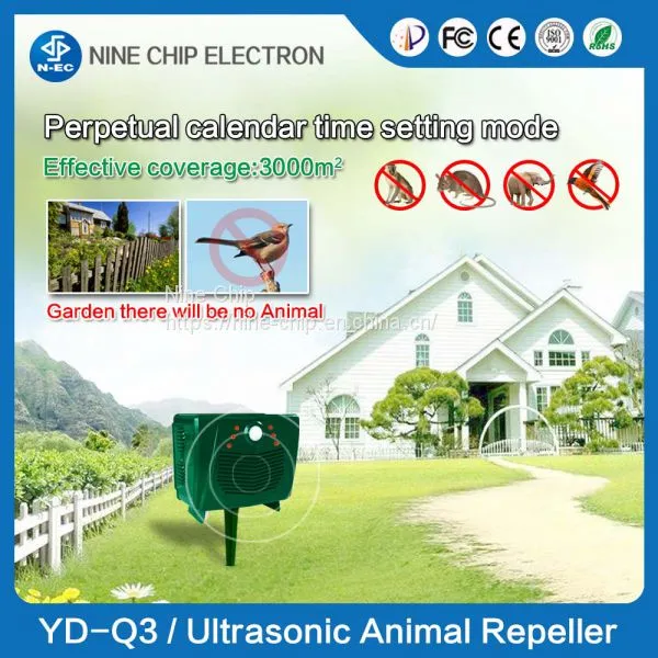 Top Sell Waterproof Ultrasonic Snake Mole Sonic Solar Powered Animal Repellent photo-2