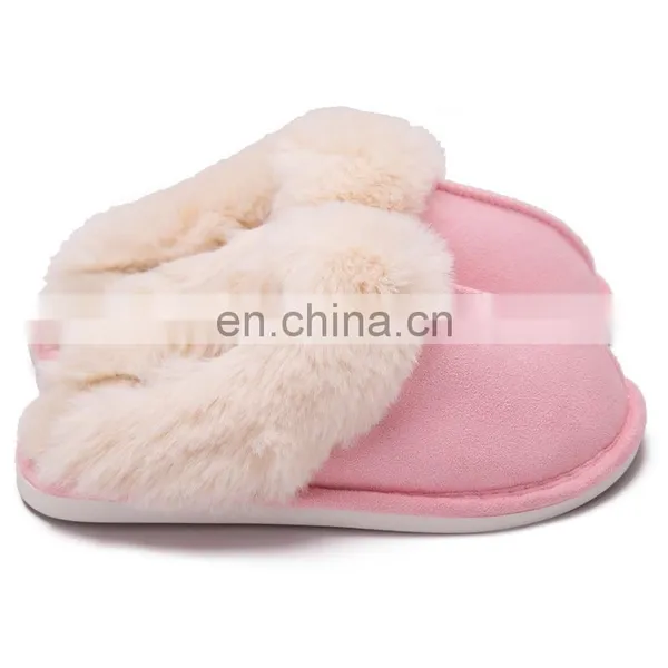 Waterproof Comfy Faux Fur Womens Unisex Scuff Memory Foam Slip On Anti-Skid Sole Warm Cotton House Slipper photo-2