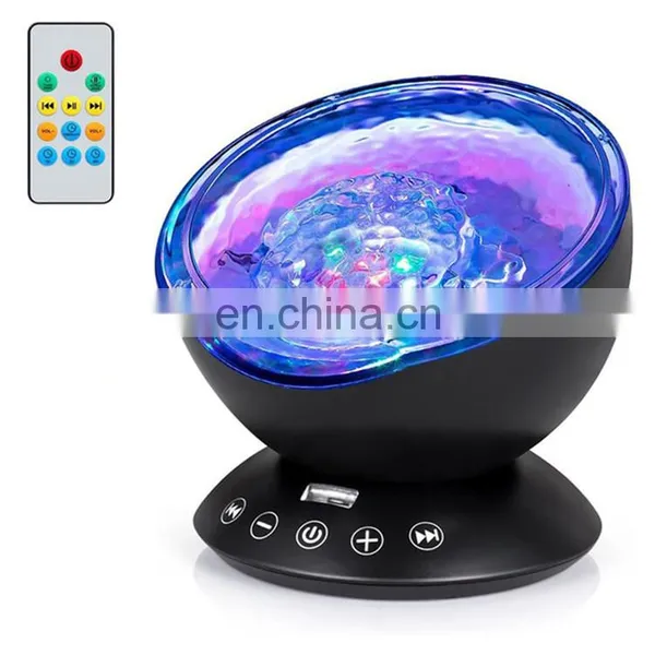LED Remote Control Undersea Lamp Music Player Night Light Ocean Wave Projector for Kids Christmas Gifts photo-3