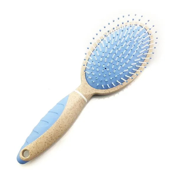Private Label Hair Brush Eco-friendly Hair Brush Detangling Wheat Straw Paddle Hair Brush photo-2