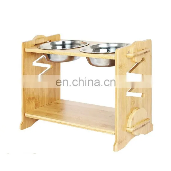 Adjustable Elevated Dog Cat Food and Water Bowl Stand Feeder With 2 Bowls Pet Raised Bowl for Cats and Small Dog