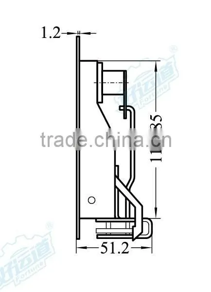 03094 Paddle Handle Locks Stainless Steel Toolbox Lock photo-2