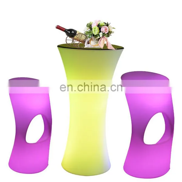 Nightclub Furniture Sofas /Led PE Light Up Chair for Restaurant Discotheque Pub Used Glowing Bar Table photo-2