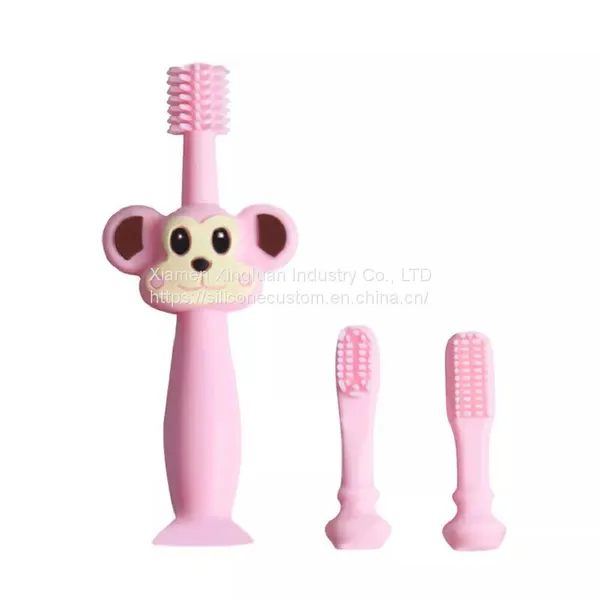 Wholesale Monkey Shaped Teether Silicone Portable Baby Training Soft Toothbrush photo-2