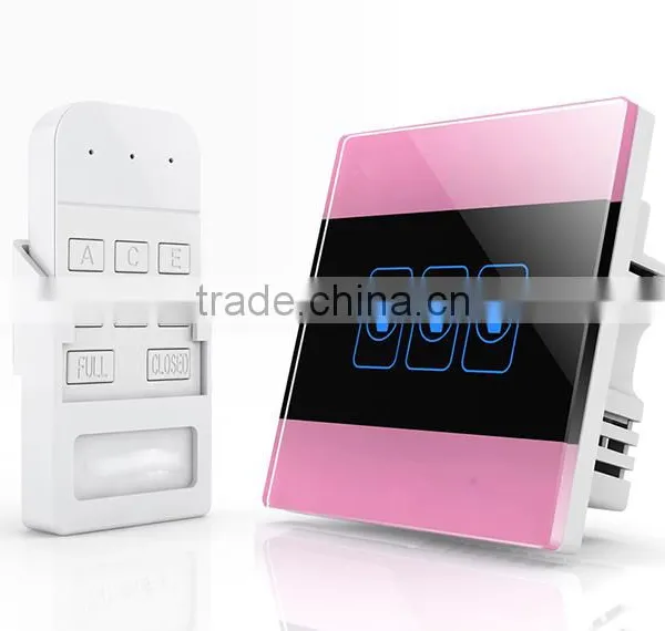 Pink 3 Gang Crystal Glass Panel WIFI Smart Light Controlled Power Remote Switch photo-3