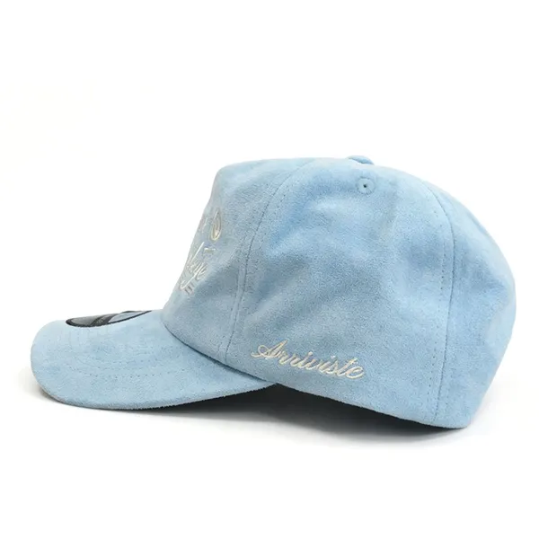 Custom Logo High Quality Suede Baseball Cap Wholesale Soft 5 Panel Flat Embroidery Dad Hat for Brands photo-3