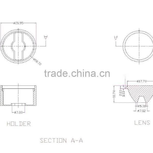 1W LED PMMA 20mm Led Reflector 45 Degree Beam Angle photo-4