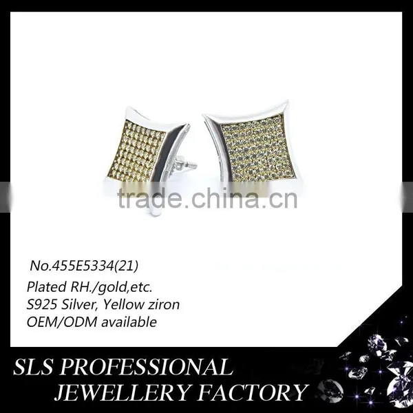 Silver Designer Jewelry Wholesale New Model Width 8*8mm Hip Hop Earrings for Men photo-2