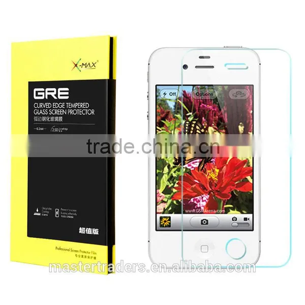 X-MAX GRE 0.2mm 2.5D Tempered Screen Protector for IPhone4 4S MT-2327