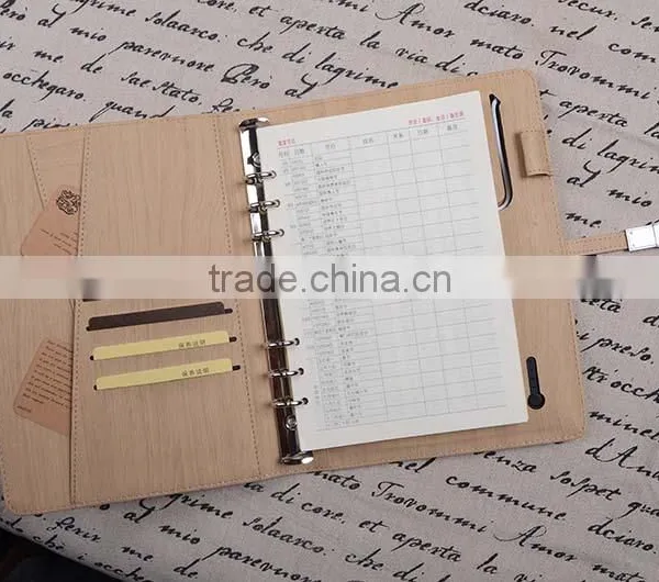 Multi-color Leather Diary With Usb Stick,ring Binder Notebook Power Bank Quality Choice photo-5