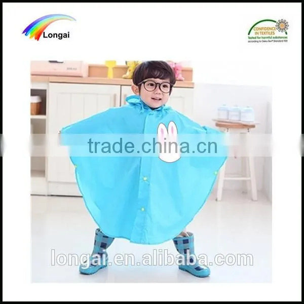 Kids Wholesale PU 100% Waterproof Raincoat Poncho photo-2