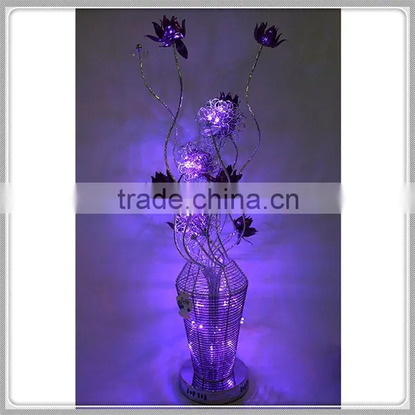 Aluminium Table Lamp Pruple Fire Dagon Flower Wire RGB Led Table Lamp Indoor Table Lamp photo-2