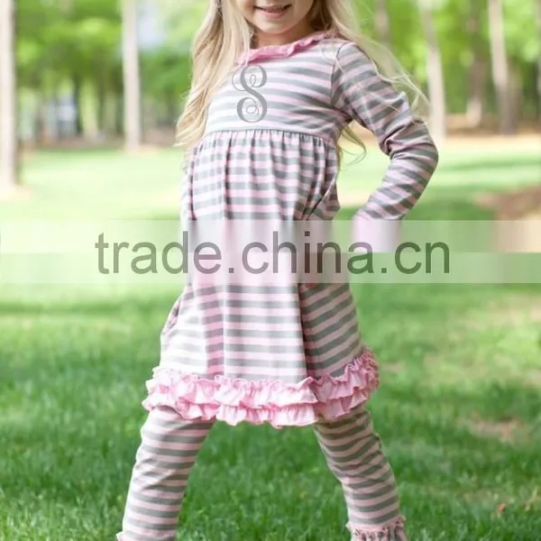 Fashion Little Girls Ruffle Tunic Top Children Fancy Tunic Top With Matching Ruffle Pants photo-6