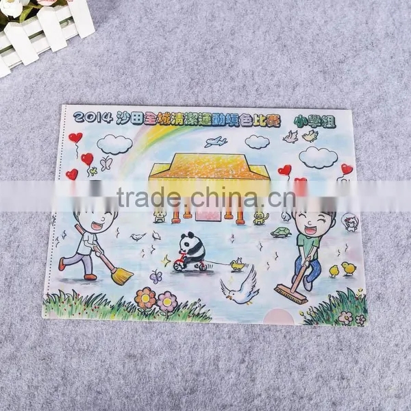 Students Stationery Plastic Single Page pp File Folder a4 l Shape File Folder Folding Document Holder photo-3